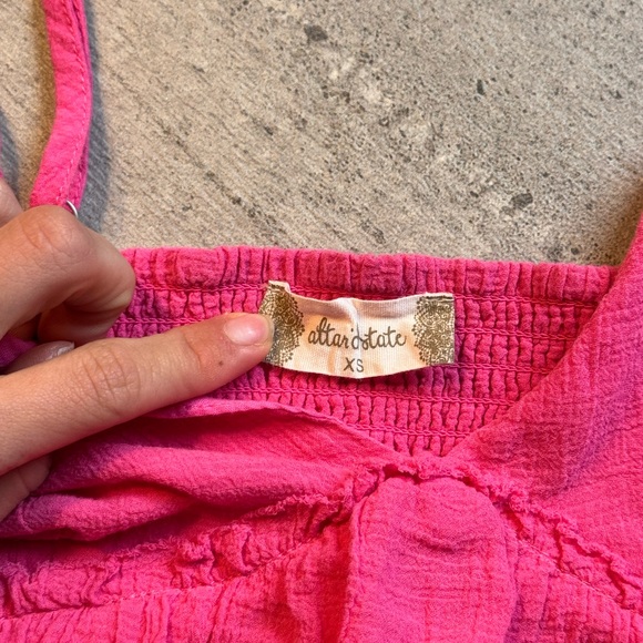Altar'd State Bright Pink Textured Baby doll Top - Picture 3 of 4